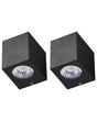 Set of 2 Outdoor Wall LED Light Lamps Black Aluminium Glass 8 cm External Modern Design Garden Patio Beliani