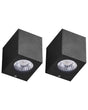 Set of 2 Outdoor Wall LED Light Lamps Black Aluminium Glass 8 cm External Modern Design Garden Patio Beliani