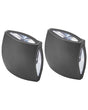 Set of 2 Outdoor Wall LED Light Lamps Black Aluminium Glass Square 11 cm External Modern Design Garden Patio Beliani