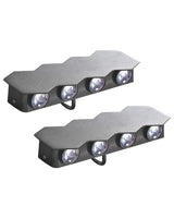 Set of 2 Outdoor Wall LED Light Lamps Black Aluminium Glass Hexagonal 21 cm External Modern Design Garden Patio Beliani