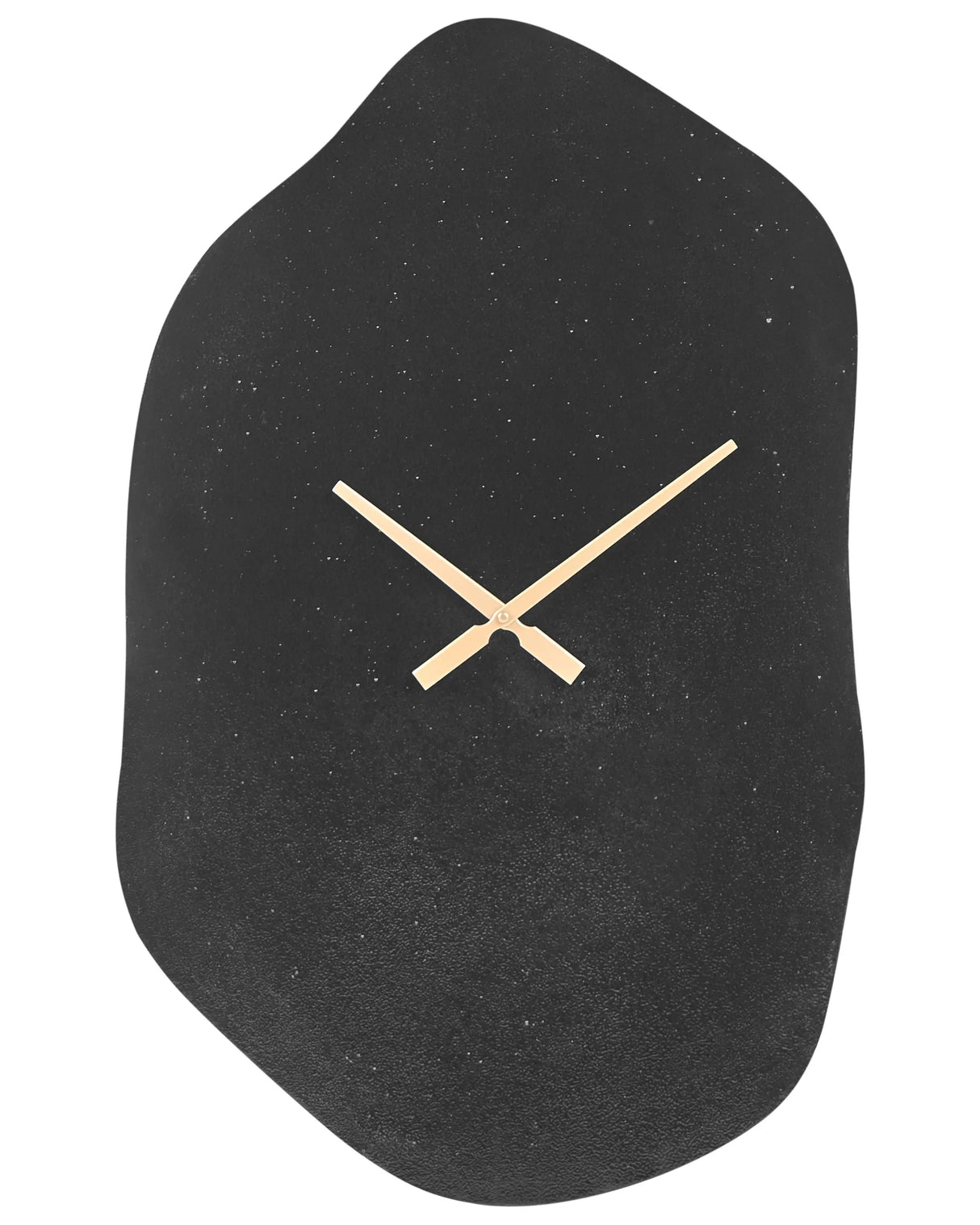 Wall Clock Black Aluminium 64x44 cm Irregular Shape Gold Hands Decorations Beliani