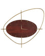 Wall Clock Dark Wood Mango Wood 62 x 69 cm Gold Details Living Room Beliani