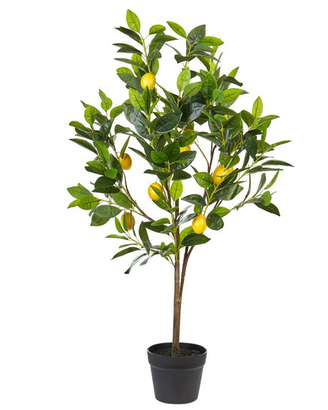 Artificial Potted Plant Green and Black Synthetic 105 cm Material Decorative Indoor Citrus Accessory Beliani