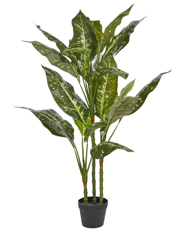 Artificial Potted Dieffenbachia Plant Green and Black Synthetic Material 110 cm Decorative Indoor Accessory Beliani