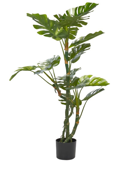 Artificial Potted Monstera Plant Green and Black Synthetic 135 cm  Material Decorative Indoor Accessory Beliani