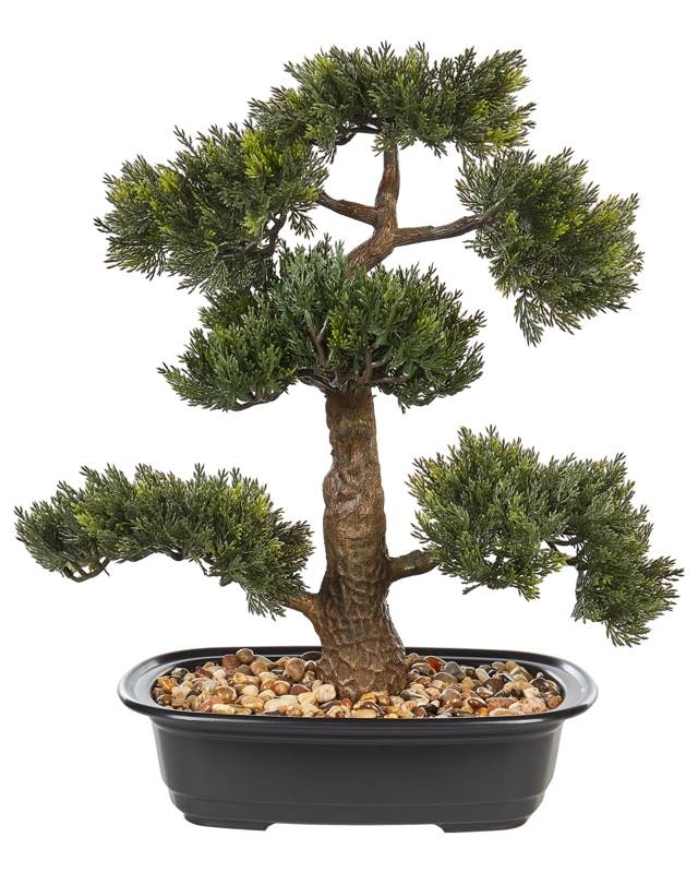 Artificial Potted Plant Green and Black Synthetic Material 44 cm Bonsai Tree Decorative Indoor Accessory Beliani