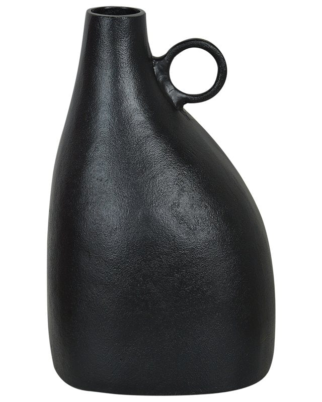 Decorative Vase Black Alluminium 36 cm Home Accessory Decorations Beliani