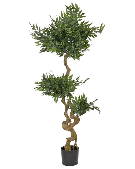 Artificial Potted Plant Green and Black Synthetic Material 166 cm Ruscus Tree Decorative Indoor Accessory Beliani