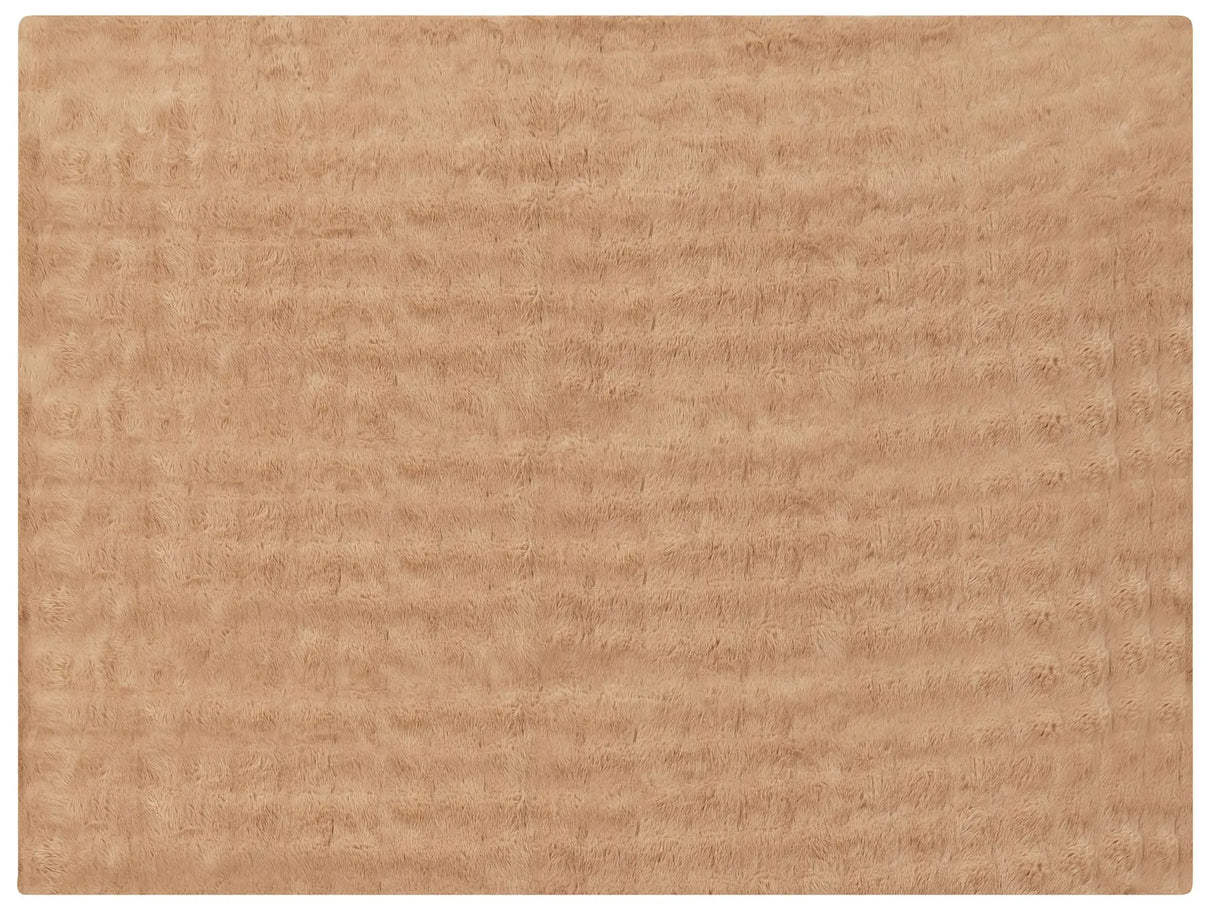 Bedspread Blanket Brown Soft Faux Rabbit Fur Fabric 150 x 200 cm Shaggy Blanket Bedding Beliani