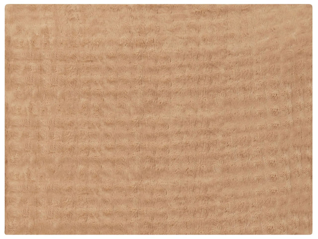 Bedspread Blanket Brown Soft Faux Rabbit Fur Fabric 150 x 200 cm Shaggy Blanket Bedding Beliani
