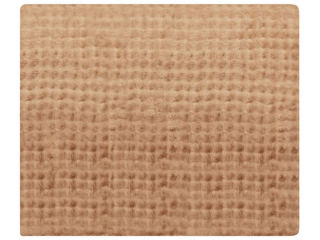 Bedspread Blanket Brown Soft Faux Rabbit Fur Fabric 200 x 220 cm Shaggy Blanket Bedding Beliani