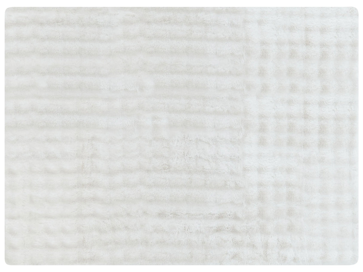 Bedspread Blanket White Soft Faux Rabbit Fur Fabric 150 x 200 cm Shaggy Blanket Bedding Beliani