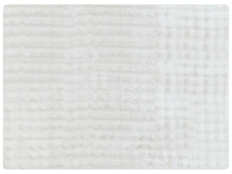 Bedspread Blanket White Soft Faux Rabbit Fur Fabric 150 x 200 cm Shaggy Blanket Bedding Beliani