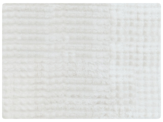 Bedspread Blanket White Soft Faux Rabbit Fur Fabric 150 x 200 cm Shaggy Blanket Bedding Beliani