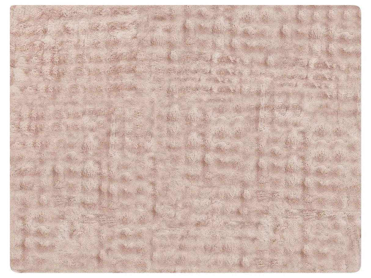 Bedspread Blanket Pink Soft Faux Rabbit Fur Fabric 150 x 200 cm Shaggy Blanket Bedding Beliani