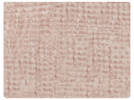Bedspread Blanket Pink Soft Faux Rabbit Fur Fabric 150 x 200 cm Shaggy Blanket Bedding Beliani