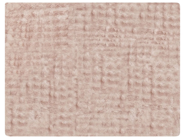 Bedspread Blanket Pink Soft Faux Rabbit Fur Fabric 150 x 200 cm Shaggy Blanket Bedding Beliani