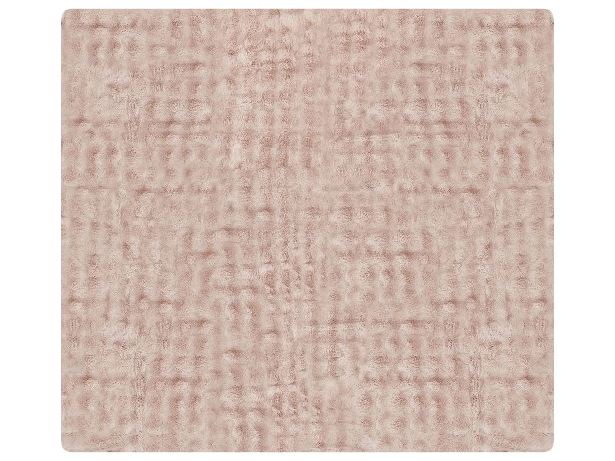 Bedspread Blanket Pink Soft Faux Rabbit Fur Fabric 200 x 220 cm Shaggy Blanket Bedding Beliani
