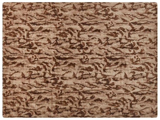 Bedspread Blanket Brown Soft Faux Rabbit Fur Fabric 150 x 200 cm Shaggy Blanket Bedding Beliani