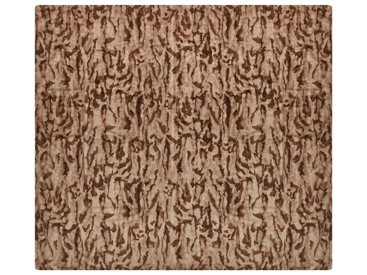 Bedspread Blanket Brown Soft Faux Rabbit Fur Fabric 200 x 220 cm Shaggy Blanket Bedding Beliani