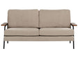 Sofa Taupe Fabric Polyester Upholstery Metal Legs 3 Seater Thickly Padded Classic Style Living Room Furniture Beliani