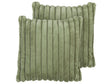 2 Decorative Cushions Green Polyester 45 x 45 cm Decor Soft Fabric Living Room Bedroom Beliani