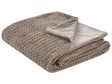 Bedspread Brown 150 x 200 cm Polyester Furry Embossed Pattern Decorative Throw Bedding Classic Design Bedroom Beliani