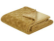 Bedspread Yellow 150 x 200 cm Polyester Furry Embossed Pattern Decorative Throw Bedding Classic Design Bedroom Beliani