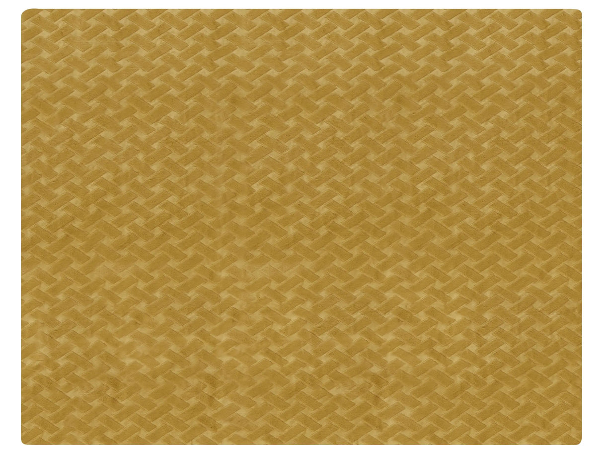 Bedspread Yellow 150 x 200 cm Polyester Furry Embossed Pattern Decorative Throw Bedding Classic Design Bedroom Beliani