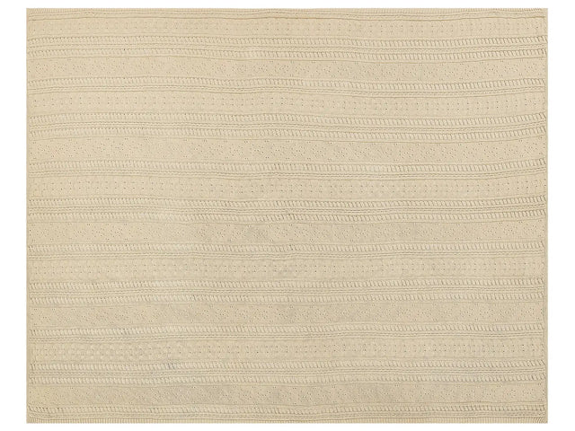 Bedspread Beige Cotton Fabric 150 x 200 cm Decorative Throw Bedding Classic Design Bedroom Beliani