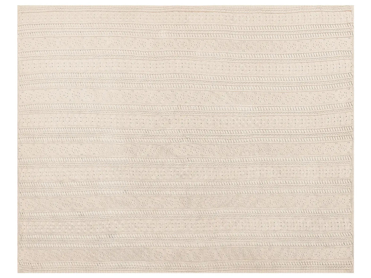 Bedspread Light Beige Cotton Fabric 150 x 200 cm Decorative Throw Bedding Classic Design Bedroom Beliani