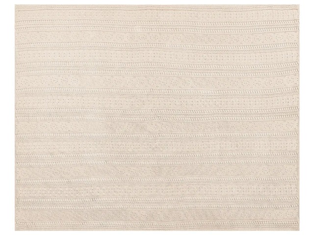 Bedspread Light Beige Cotton Fabric 150 x 200 cm Decorative Throw Bedding Classic Design Bedroom Beliani