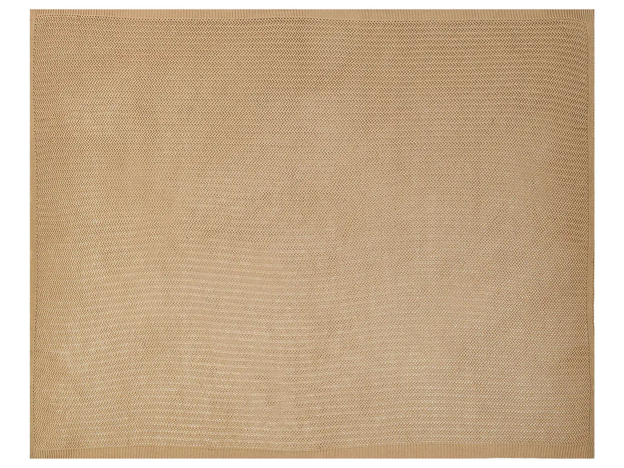 Bedspread Light Brown Cotton Fabric 150 x 200 cm Decorative Throw Bedding Classic Design Bedroom Beliani