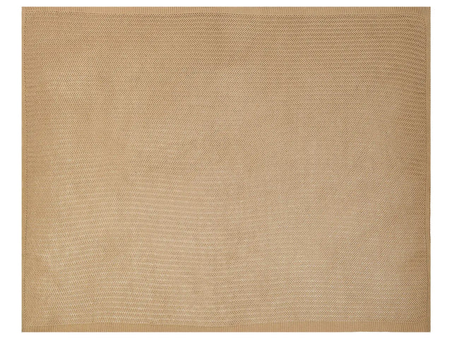 Bedspread Light Brown Cotton Fabric 150 x 200 cm Decorative Throw Bedding Classic Design Bedroom Beliani