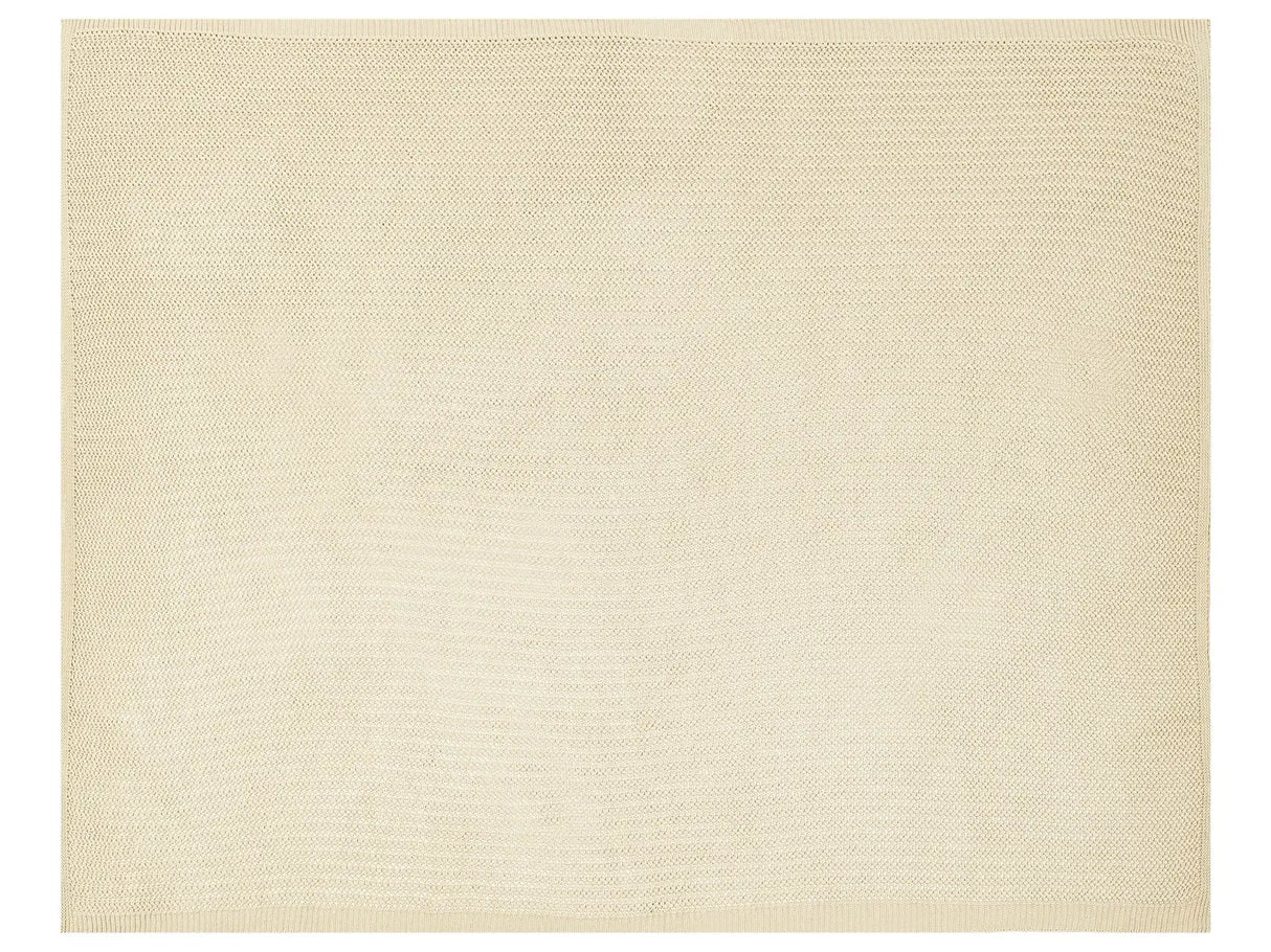 Bedspread Beige Cotton Fabric 150 x 200 cm Decorative Throw Bedding Classic Design Bedroom Beliani
