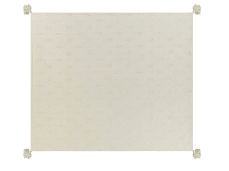Bedspread Beige Chenille Cotton Fabric 200 x 220 cm with Tassels Decorative Throw Bedding Classic Design Bedroom Beliani