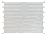 Bedspread Off-White Cotton Fabric 150 x 200 cm with Tassels Decorative Throw Bedding Classic Design Bedroom Beliani