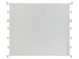 Bedspread Off-White Cotton Fabric 220 x 240 cm with Tassels Decorative Throw Bedding Classic Design Bedroom Beliani