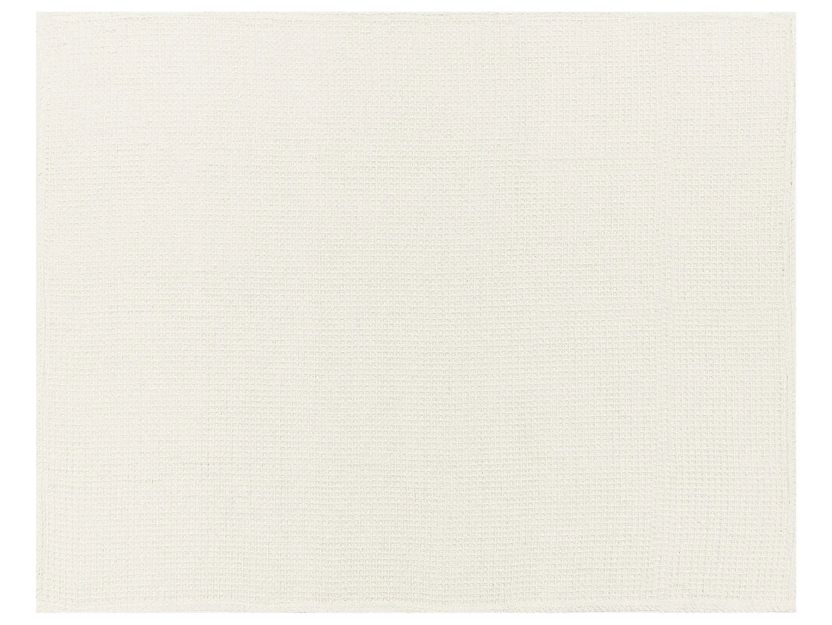 Bedspread  Light Beige Cotton 150 x 200 cm Waffle Pattern Bed Throw Living Room Bedroom Texiles Beliani