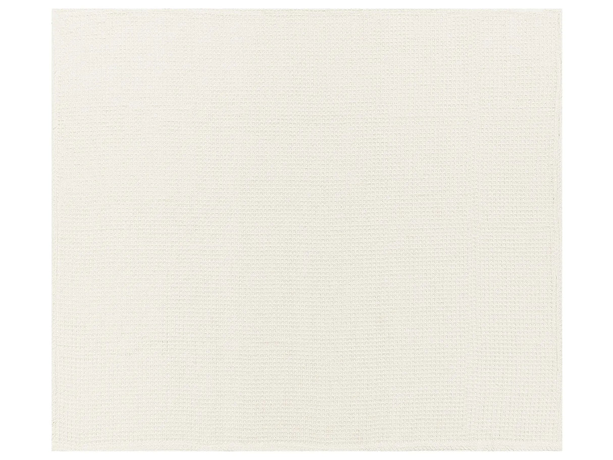 Bedspread  Light Beige Cotton 200 x 220 cm Waffle Pattern Bed Throw Living Room Bedroom Texiles Beliani