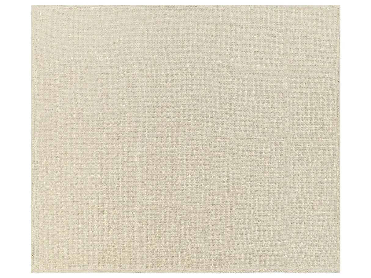 Bedspread Beige Cotton 200 x 220 cm Waffle Pattern Bed Throw Living Room Bedroom Texiles Beliani