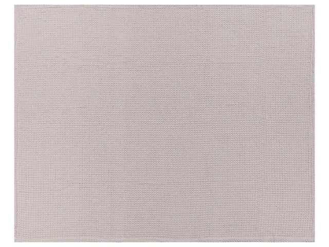 Bedspread  Pastel Pink Cotton 150 x 200 cm Waffle Pattern Bed Throw Living Room Bedroom Texiles Beliani