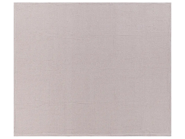 Bedspread  Pastel Pink Cotton 220 x 240 cm Waffle Pattern Bed Throw Living Room Bedroom Texiles Beliani