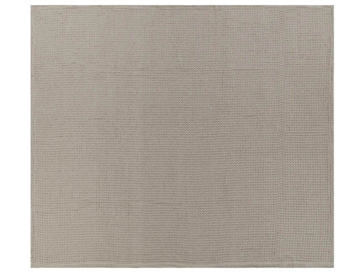 Bedspread Taupe Cotton 200 x 220 cm Waffle Pattern Bed Throw Living Room Bedroom Texiles Beliani