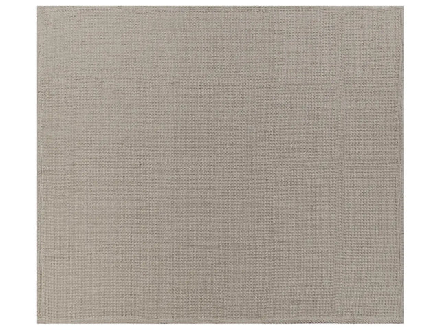 Bedspread Taupe Cotton 200 x 220 cm Waffle Pattern Bed Throw Living Room Bedroom Texiles Beliani