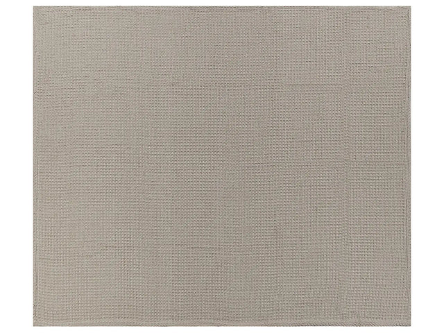 Bedspread  Taupe Cotton 220 x 240 cm Waffle Pattern Bed Throw Living Room Bedroom Texiles Beliani