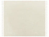 Bedspread Light Beige Cotton 200 x 220 cm with Tassels Living Room Bedroom Textiles Beliani