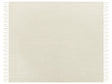 Bedspread Light Beige Cotton 220 x 240 cm with Tassels Living Room Bedroom Textiles Beliani