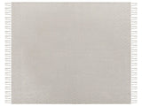 Bedspread Taupe Cotton 200 x 220 cm with Tassels Living Room Bedroom Textiles Beliani