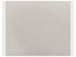 Bedspread Taupe Cotton 220 x 240 cm with Tassels Living Room Bedroom Textiles Beliani
